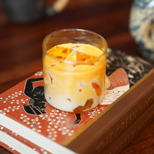 Artisan mango shake candle by Teal Tree India for food-themed décor