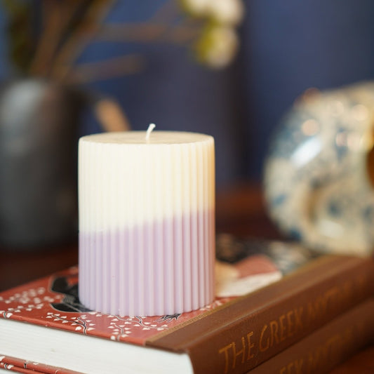 Wave Pillar Candle - Teal Tree India