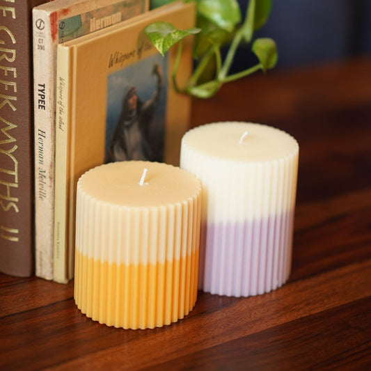 Wave Pillar Candle - Teal Tree India
