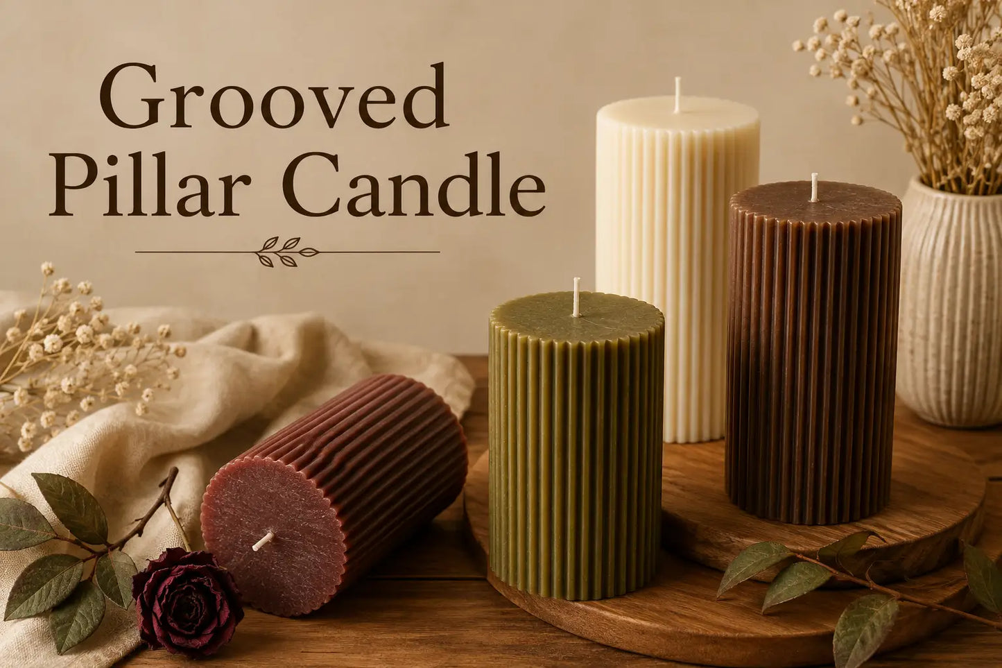 Grooved Pillar Candle