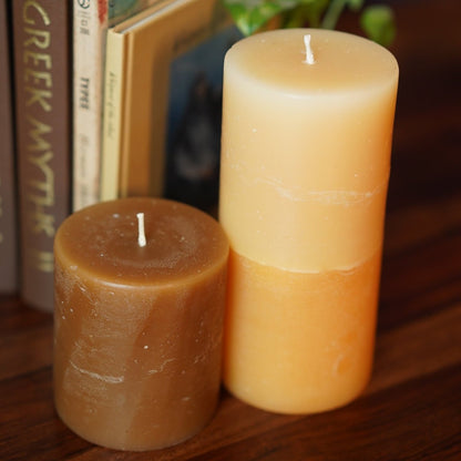 Rustic Finish Pillar Candle - Teal Tree India